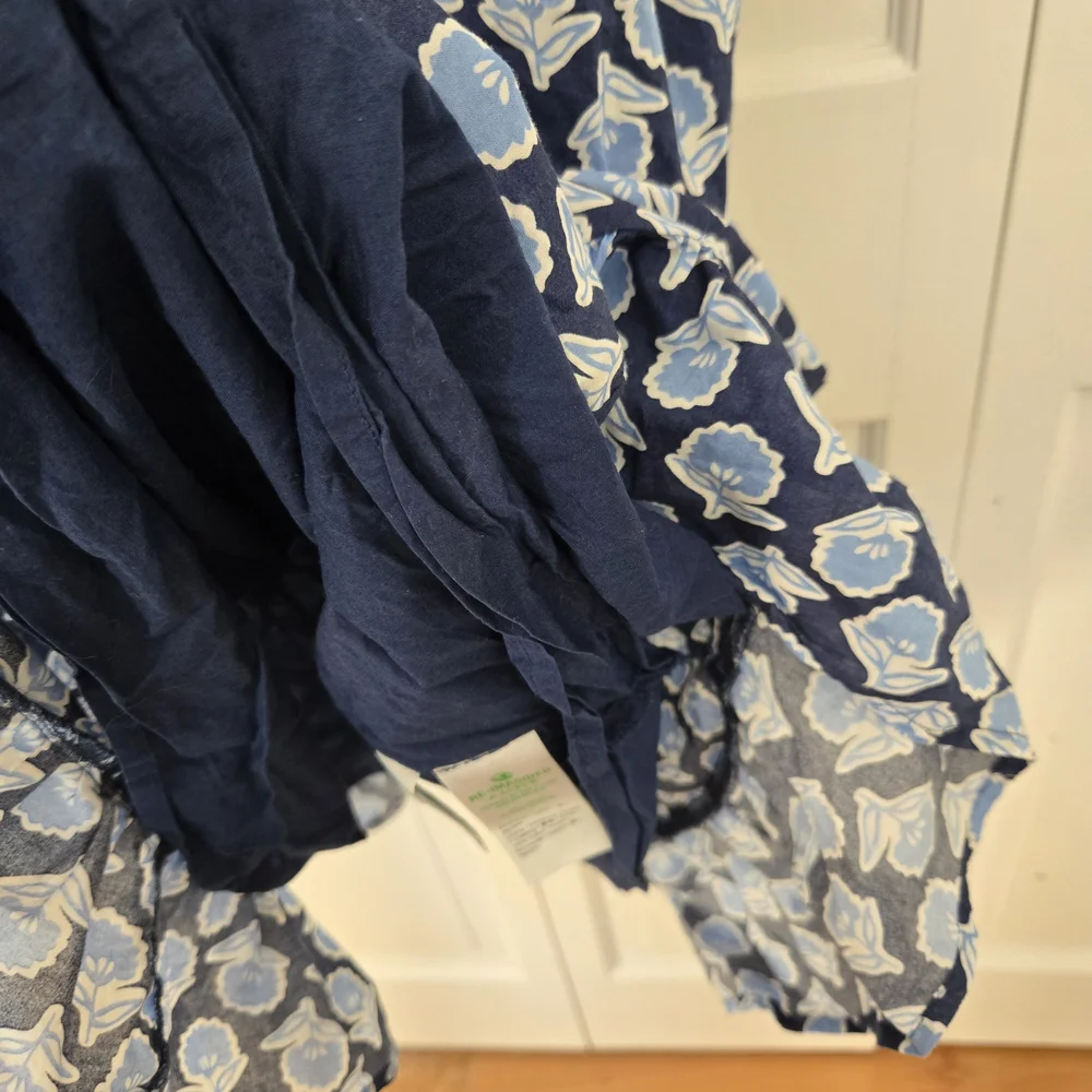 J Crew Blue Floral Smocked Dress S - Picture 3 of 5